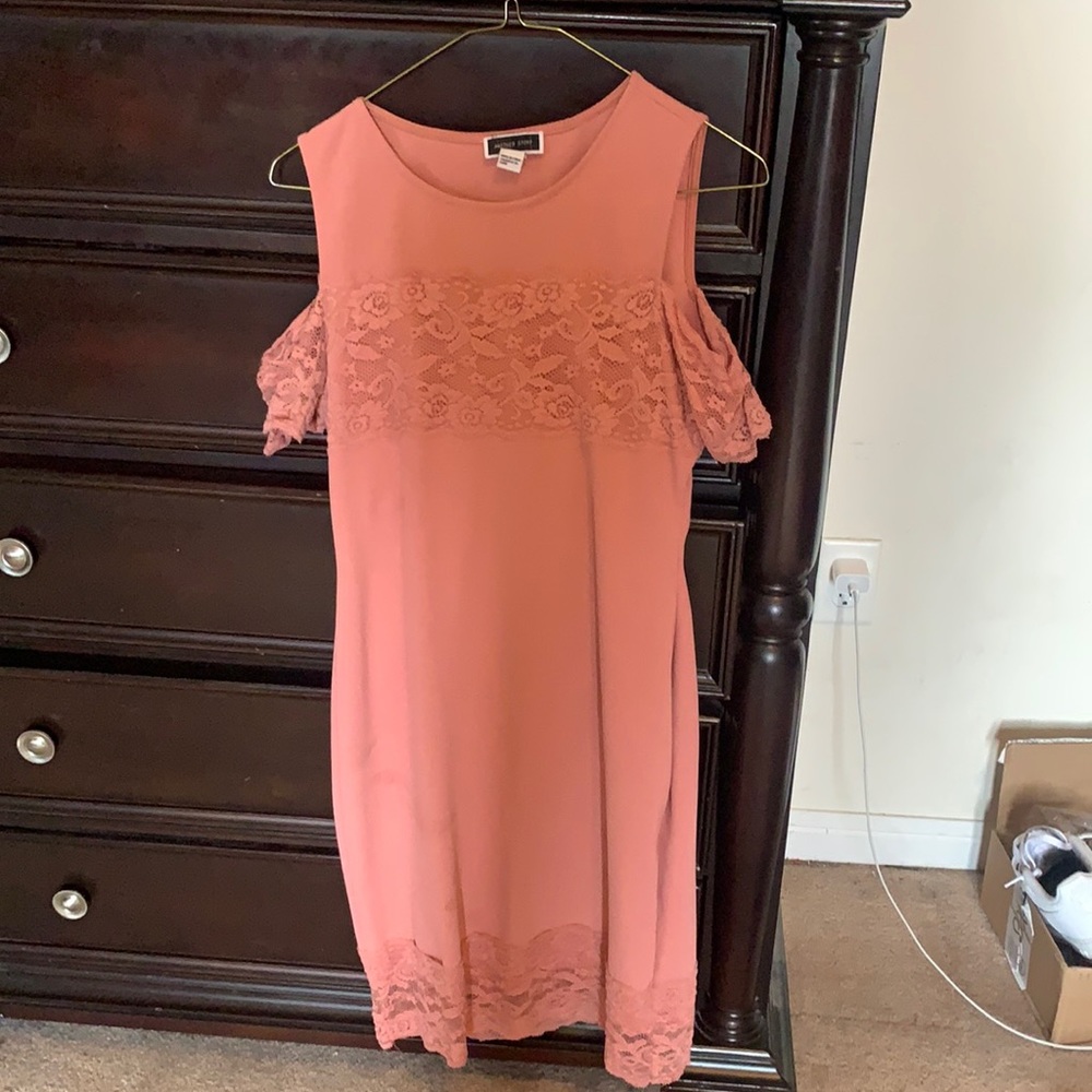 Coral fitted dress